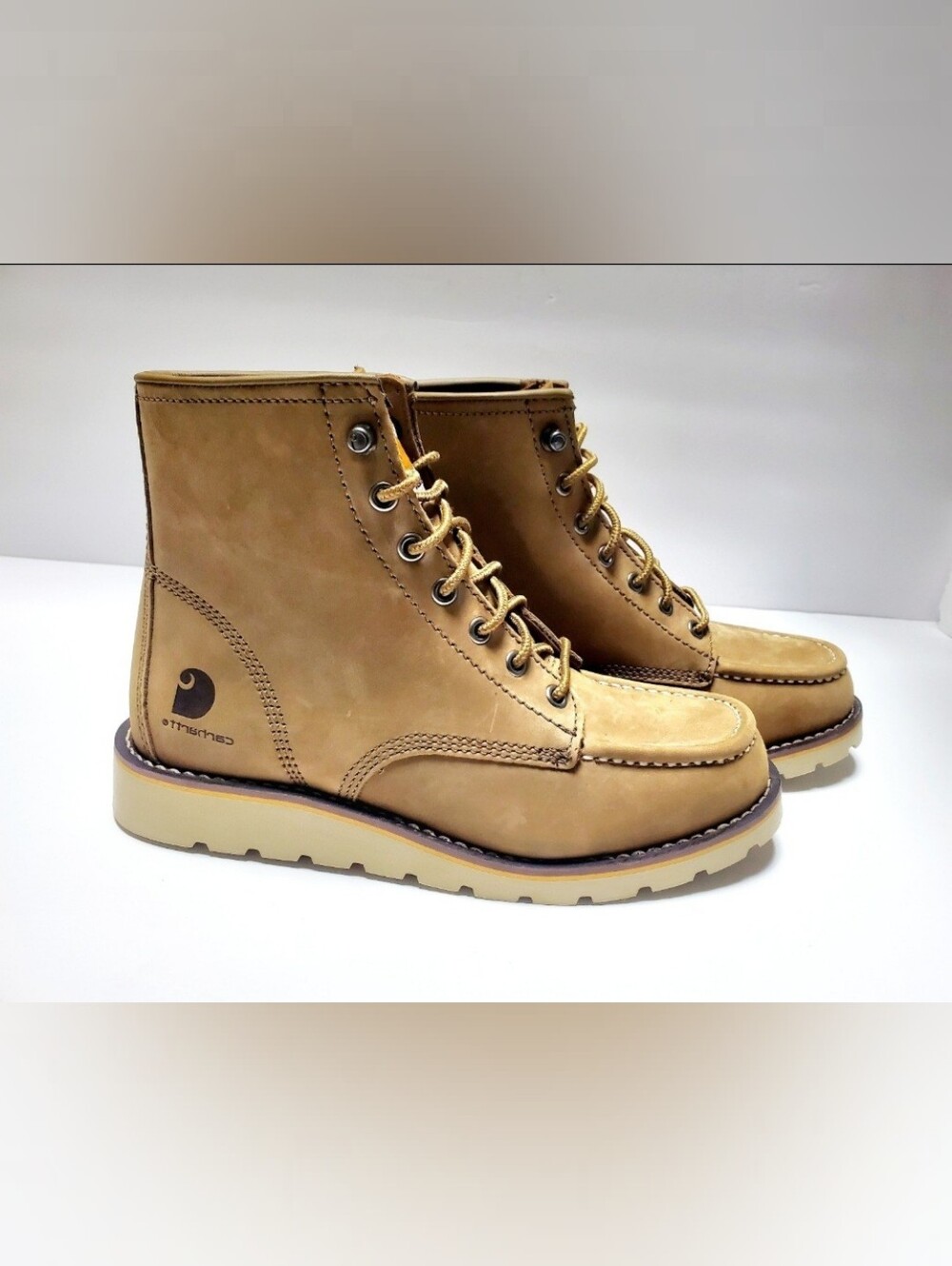 Carhartt Women's 6-inch Leather Moc Toe Wedge Work Boots Size 7½ (FW6022-W)